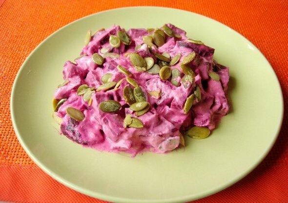 beetroot salad with pumpkin seeds and save from prostatitis